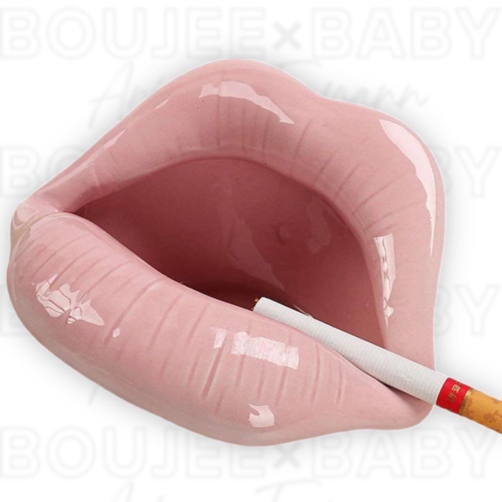 Ceramic Cigarette Ashtray with Lips Style Fashion Home Decorations